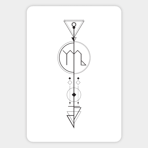 Scorpio Arrow - Geometric Astrology Magnet by alcateiaart